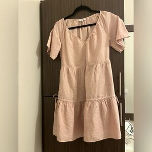 Pink linen short Madewell dress